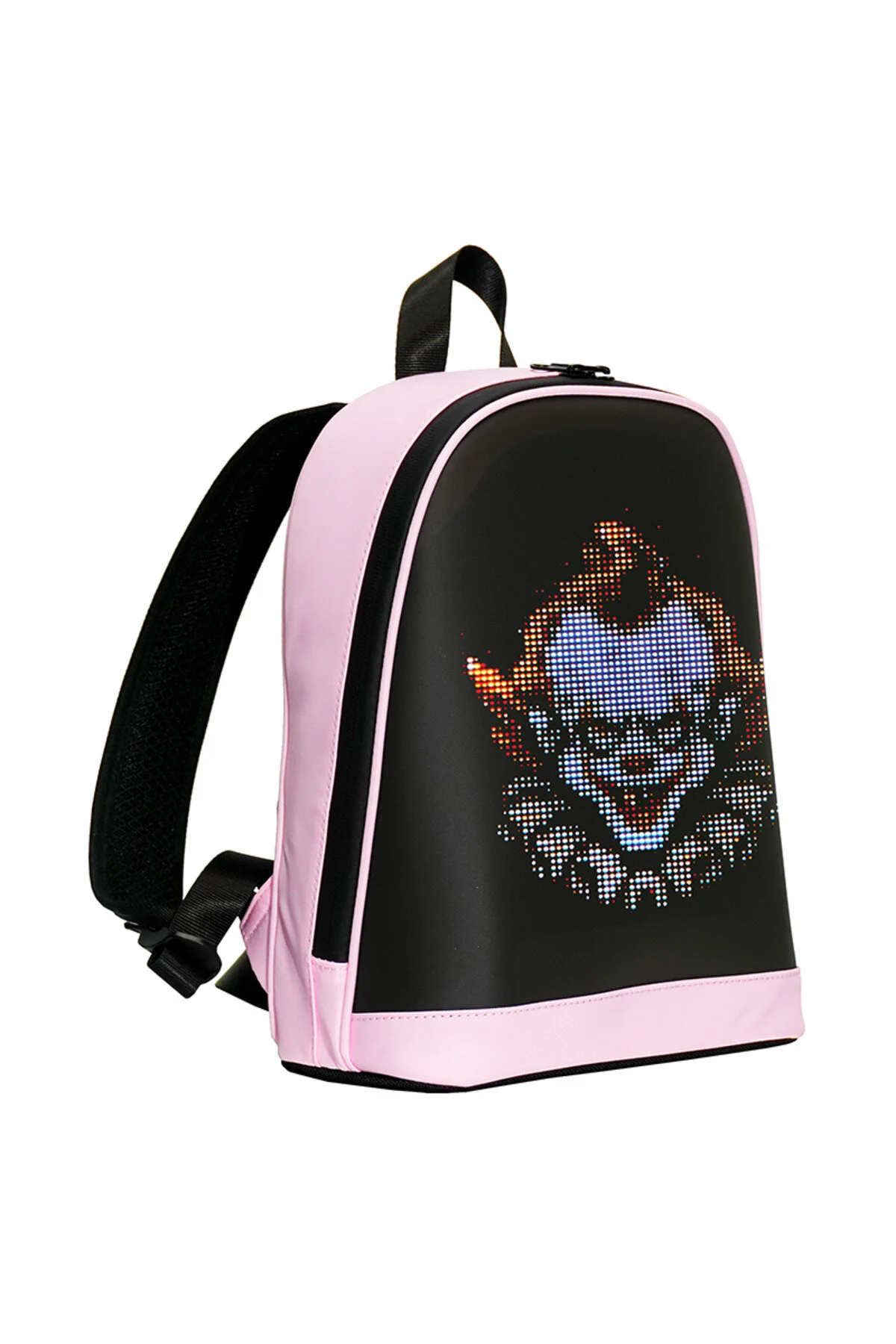 Led Ekranlı Akıllı Sırt Çantası Bluetooth Kontrollü Işıklı Dijital Ekran Çanta Pembe