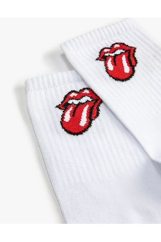 Koton The Rolling Stones Soket Çorap Lisanslı İşlemeli Beyaz 3sak80361aa 3SAK80361AA000 Beyaz