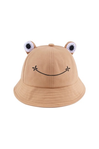 Pamuklu Kova Balıkçı Şapka - Nefes Alabilen Kurbağa Kulaklı Desenli Froggy Tarzı Kadınlar İçin Moda Aksesuarı Yeşil