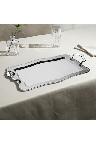 Nehir Zincir Saten Çelik Çay Tepsi