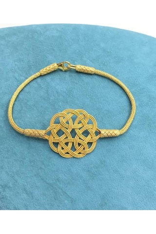 Altın Kaplama Gümüş Trabzon Kazaziye Bileklik