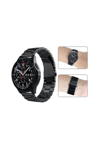 Seiko Kayış Bilezik 24mm Siyah Paslanmaz Çelik Saat Kayışları Erkekler/kadınlar İçin