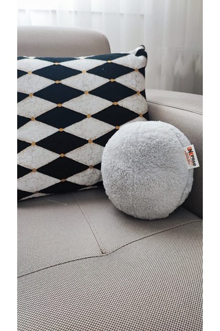 2' Li Top Kırlent / Yastık Büyük Gri / Küçük Gri 42cm / 25cm