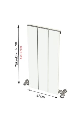 Alüminyum Radyatör 60x27 3 Dilim Kırık Beyaz Ral9010 Hestia