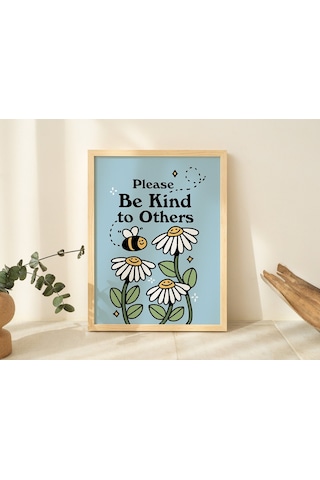 Arı Çiçek Duvarı, Nazik Olun, Retro Çiçek Duvar Dekoru, Çiçek Sanatı