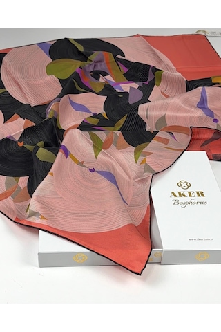 Aker Bosphorus Çift Taraflı İpek Twill Eşarp 89147112 Nar Kırmızısı
