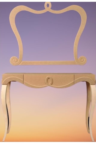 Dresuar Avangard Aslan Cnc Model Ahşap Kayın Ayak Mdf Tabla Este Akçaağaç