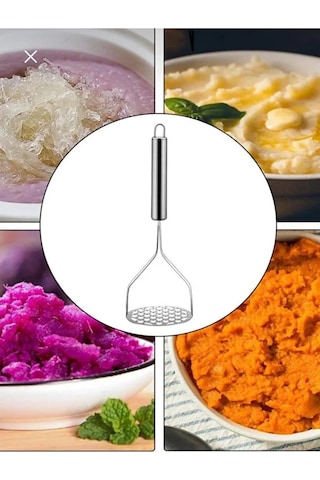 Patates Ezici Lüks Paslanmaz Metal Patates Ezici Püre Yapıcı Çelik