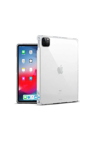 Ally İpad Pro 12.9-inch 2021 - 2020 - 2018 Kalem Yerli Şeffaf Silikon Kılıf- 5775