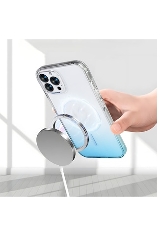 Nihcase Apple Uyumlu iPhone 16 Pro Kılıf Rainbow Renkli Septik Manyetik Şarj Kapak
