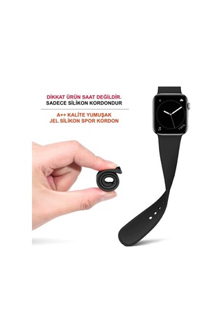 Watch Silikon Delikli Kordon Uyumlu Kayış Seri 42-44 Mm Kahverengi