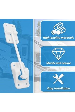 Dancemonkey 4 Takım 6 Inç T Tarzı Abs Kapı Mandalı Kilit Braketi Rv Kamp Römorku Giriş Kapısı Tutucu Beyaz