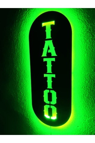 Tattoo Dövme Led Işıklı Ahşap Tablo Tabela (540026509)
