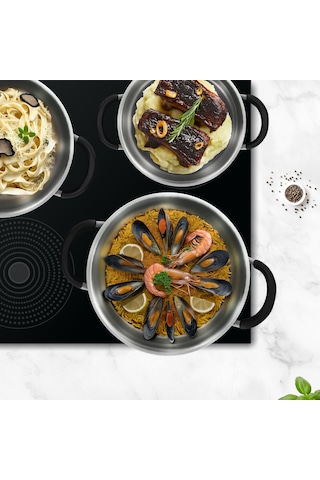 Serenk Modernist 6 Parça Çelik Tencere Seti, 18/10 Paslanmaz Çelik, 18-22-26 Cm