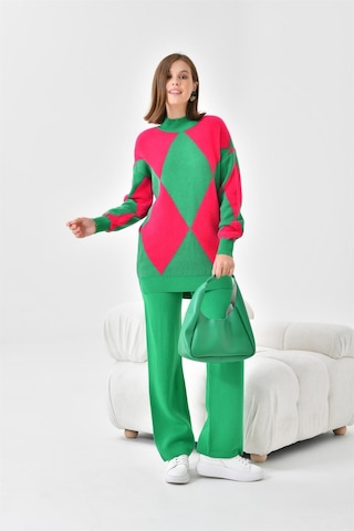 Ftz Women Kadın Baklava Desen Detaylı İkili Takım Benetton 20466-benetton Yeşil