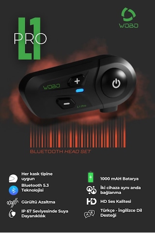 L1 Pro Motosiklet Kask Bluetooth 5.3 Kulaklık Mikrofon Seti İnterkom -tek Kişilik İntercom L1 Pro Motosiklet Kask Bluetooth 5.3 Kulaklık Mikrofon Seti İnterkom -tek Kişilik İntercom