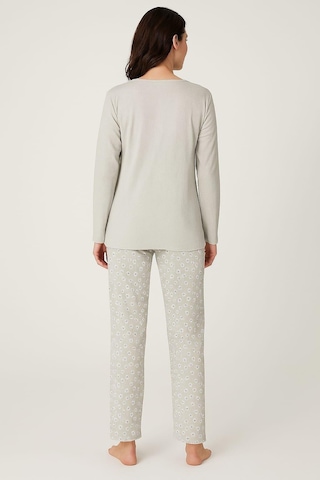 Kadın 06028 Raporlu İnterlok Uzun Kol Pijamatakımı Yeşil Yeşil