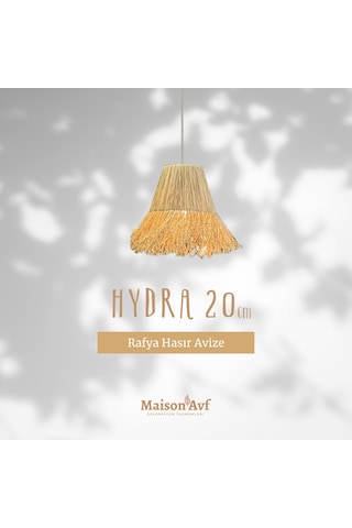 Rafya Hasır El Yapımı Bohem Tasarım Orta Boy Sarkıt Avize 1 Adet Diğer