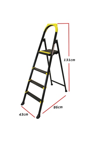 Leo 3+1 Basamaklı Metal Merdiven