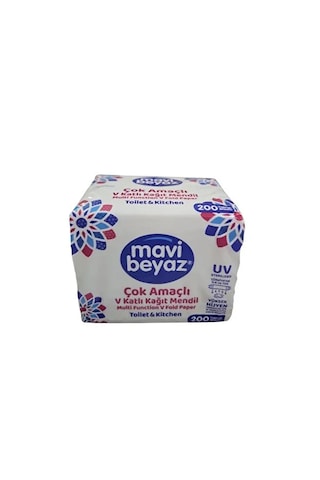 Mavi Beyaz 4 Paket Çok Amaçlı V Katlama Kağıt Mendil 800 Yaprak Uv Sterilize
