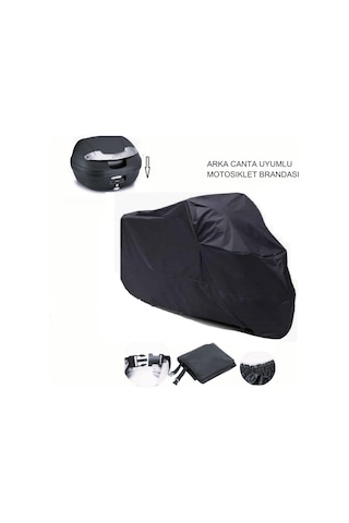 Siyah Victory Chopper Serisi Arka Çanta Uyumlu Motosiklet Brandası