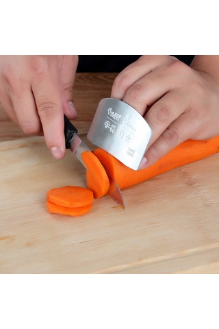 Monyee 304 Paslanmaz Çelik Mutfak Parmak Koruyucu, Kesme Ve Dilimleme İçin Güvenli El Koruyucu Aracı - Gümüş Diğer