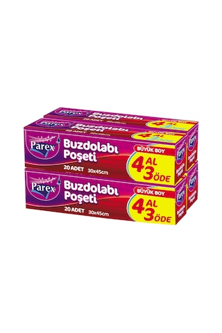 Buzdolabı Poşeti Büyük Boy 4 Al 3 Öde 4 20 30 X 45 Cm 12 Paket 1 Koli