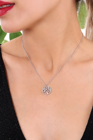 Bhs Life Kadın Gümüş Renk Yaşam Ağacı Çelik Kolye
