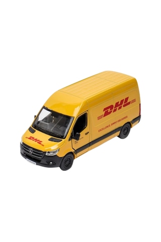 Kinsmart Mercedes Benz Sprinter Dhl Kargo Aracı Metal Model Araba Çek Bırak 12 Cm