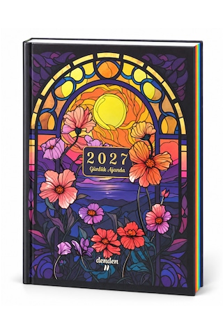 2027 Günlük Ajanda Bahçe Günbatımı Çok Renkli