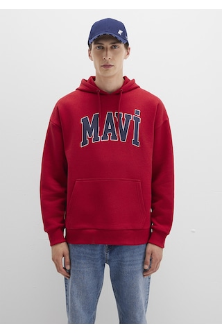Mavi - Mavi Logo Baskılı Kırmızı Sweatshirt 067149-70464 Kırmızı (555249453) Kırmızı