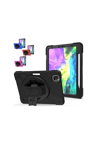 Apple Uyumlu iPad Air 4. Nesil 10.9 Kılıf Shockproof 3 Katmanlı Standlı Zırh (322803055)