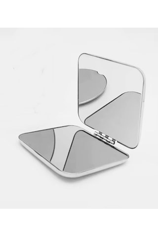 Kare Mini Metal Ayna - Taşınabilir Cep Aynası Gümüş-gri