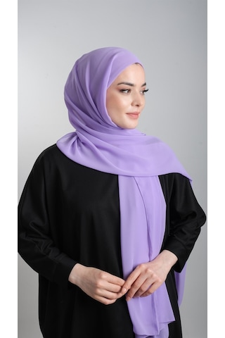 Mor Pratik Hazır Geçmeli Şal Şifon Boru Boneli 3001_46