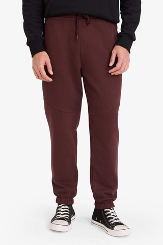 Defacto Regular Fit Beli Bağcıklı İçi Yumuşak Tüylü Paçası Lastikli Baskılı Fermuar Cepli Eşofman Altı Y5511az25aubr230 Bordo-br230
