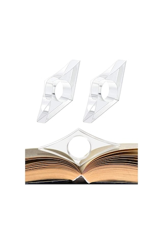 Adet Şeffaf Başparmak Halkası Ayraç Akrilik Kitap Sayfası Tutucu