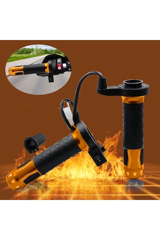 Cs-764a3 12v Motosiklet Scooter Alüminyum Alaşımlı Elektrikli El Kavrama Kapağı Isıtmalı Kavrama Gidon Altın Diğer