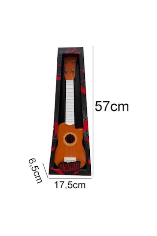 Sevimli İlk Gitarım 57cm Plastik Telli Ayarlanabilir Akorlu Eğitici Oyuncak Çocuk Müzik Aleti
