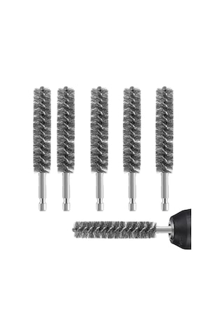 Samdoo 6 Adet 15mm Çaplı 304 Paslanmaz Çelik Boru Fırçası Seti - Altıgen Gövde, Power Tool Uyumlu, Pas Ve Tüketici Temizliği