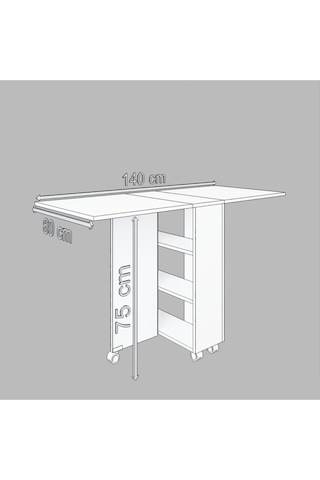 Dekorfim DF01110AC Pratik Portatif Katlanır Masa Mutfak ve Yemek Masası
