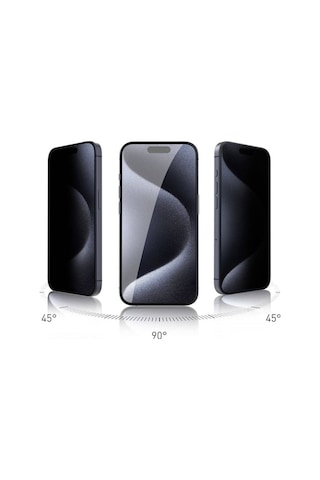 Apple Uyumlu iPhone 15 Pro Max Zore Rika Premium Privacy Temperli Cam Ekran Koruyucu