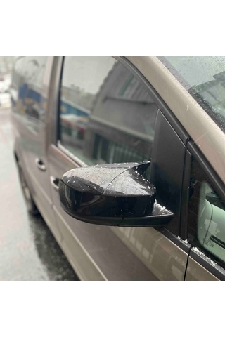 Volksvogen Caddy Uyumlu Mk3 2015-2020 Batman Yarasa Ayna Kapağı Piano Black Abs Plastik