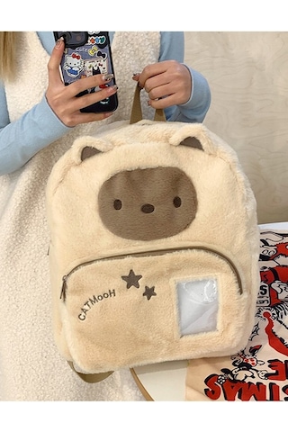 Charhp&kejnt Resmi Otantik Yeni Yavru Kedi Peluş Sırt Çantası Sevimli Büyük Kapasiteli Okul Çantası Komik Sırt Çantası Diğer