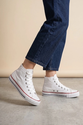 In Step Lena Beyaz Kanvas Bağcıklı Bilekli Kadın Converse