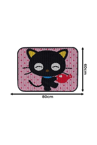 Büyük Boy Renkli Desenli Elekli Kedi Tuvalet Önü Paspası 60 X 80 Cm Büyük Pembe - 834019619