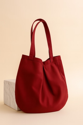 Yunusoğlu Home Bordo Çok Amaçlı Premium Oversize Noktalı Orta Boy Kanvas Kadın El Ve Omuz Çantası Bordo Noktalı