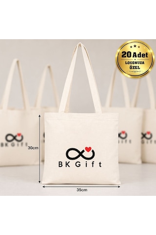 Logonuza Özel 20 Adet Ham Bez Yatay Omuz Askılı Çanta 35x30 Cm - Promosyon Logo Baskılı Ham Bez Çanta Ham Renk