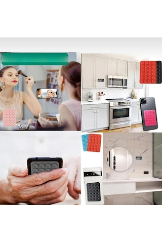 Silikon Vakumlu Yapışkanlı Kaymaz Vantuz Cep Telefon Tutucu Akrobat Turuncu Belirtilmemiş Silikon Renk