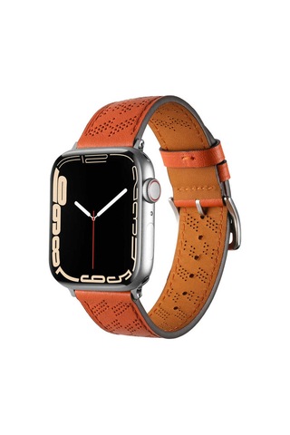 Watch 42mm Uyumlu Krd-76 Pu Deri Kordon Strap Kayış Pak Kahverengi