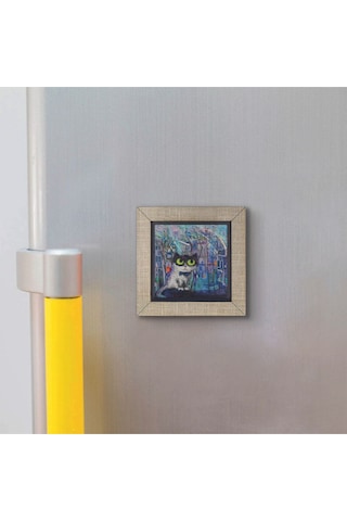 İstanbul Kedisi Baskılı Mdf Magnet 7x7 243